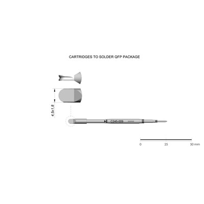 JBC Tools C245-009 - C245 Series Cartridge - Minispoon QFP - 4.5 mm x 1.8 mm