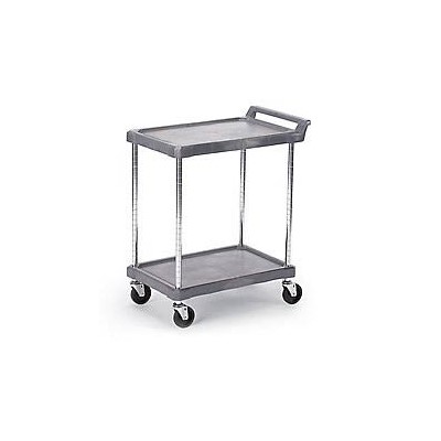 Olympic Storage Co. J16UC2 - Utility Cart w/2 Gray Polyethylene Shelves & Casters - 28" x 18"