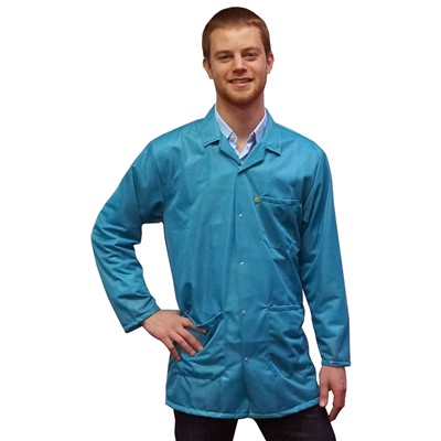 Transforming Technologies JKC 9027SPTL - 9010 Series ESD Lab Jacket - Collared - Snap Cuff - Teal - 3X-Large