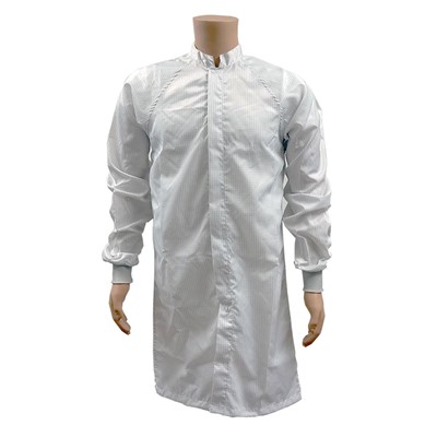 Transforming Technologies JLM ESD Cleanroom Frock w/ESD Knit Cuffs - White