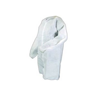 Keystone Safety LC0-WE-SMS-4XL - SMS Lab Coat - Snap Front - Elastic Wrists - Cleanroom Class 7 - 4X-Large - White - 30/Case