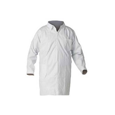 Keystone Safety LC0-WO-KG-3XL - KeyGuard (Microporous) Lab Coat - Snap Front - Open Wrists - Cleanroom Class 6 - 3X-Large - White - 30/Case