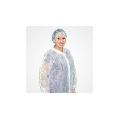 Keystone Safety LC3-WE-NW-XL - Polypropylene Lab Coat - Snap Front - Elastic Wrists - Cleanroom Class 7 - X-Large - White - 30/Case