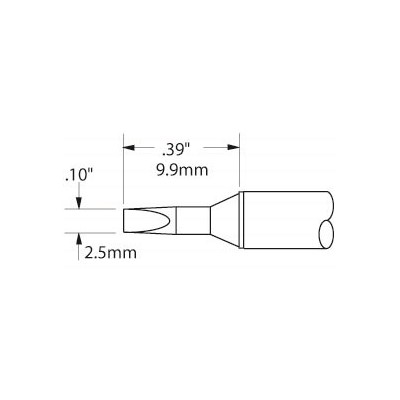 Metcal CVC-5CH0025S - Chisel Soldering Cartridge - 30° - 500° - 2.5 mm (0.1")