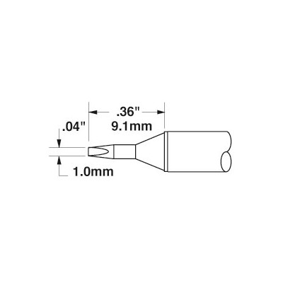 Metcal STTC-125 - STTC 700 Series Soldering Tip Cartridge - Chisel - 30° - 0.04" (1.0mm) - 700°F