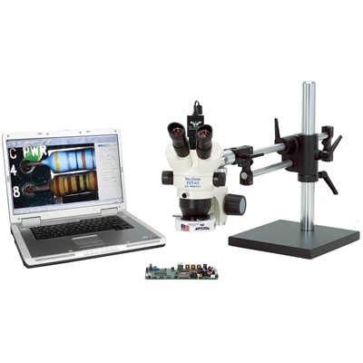 O.C. White TKDPZT-LV2 - Pro-Zoom™ Digital Trinocular Microscope  w/Micro-Lite® LV2000 High-Intensity LED Ring Light & Digital Camera - 2 MP