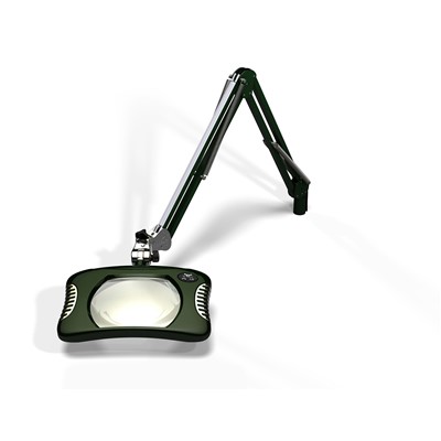 O.C. White 82400-4 - Green-Lite® Rectangular LED Magnifier - ESD-Safe Illuminated Magnifier - 7" x 5.25" - Clamp Base - Racing Green