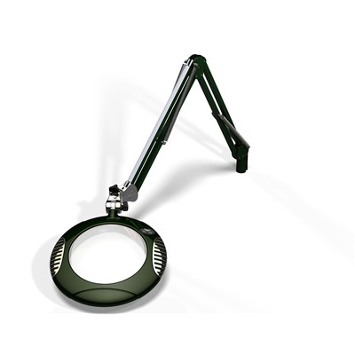 O.C. White 62400-4 - Green-Lite® LED Big Eye Magnifier - ESD-Safe Illuminated Magnifier - 7.5" Round - 4 Diopter - Clamp Base - Racing Green