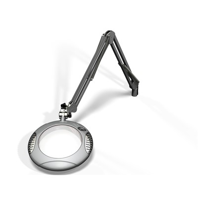 O.C. White 62400-4 - Green-Lite® LED Big Eye Magnifier - ESD-Safe Illuminated Magnifier - 7.5" Round - 4 Diopter - Clamp Base - Silver