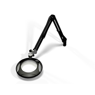 O.C. White 42300-4-B - Green-Lite® LED Magnilite® ESD-Safe Illuminated Magnifier - 6" Round - 4 Diopter - Screw-Down Base - Carbon Black