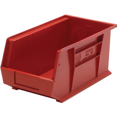 Quantum Storage Systems QUS240-RD - Ultra Stack and Hang Bin - I.D. 14" L x 6.5625" W x 6.75" H - Red - 12/Carton