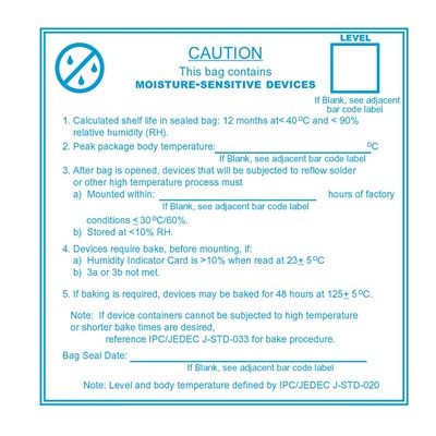 SCS 113LABEL - Moisture Warning Label - 4" X 4" - 100/Roll