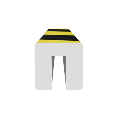 Ergomat SIBP120 - Square I-Beam Protector - 48" Long - Black/Yellow Surface on White Expanded Foam Pad
