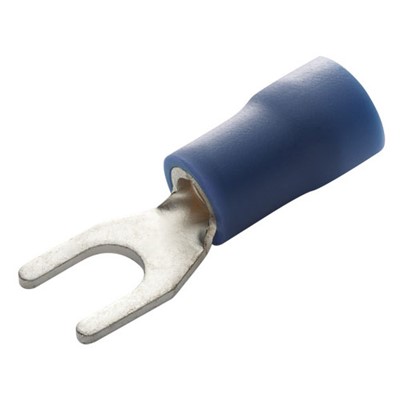 Eclipse 902-454-10 - Insulated PVC Spade Terminal - 16-14AWG - #10 Stud Size - Brazed Seam - Blue - 10/Pack