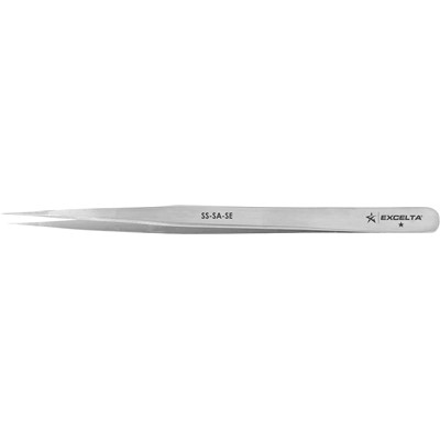 Excelta SS-SA-SE - 1-Star Economy Long Straight Fine Tip Tweezers - Anti-Magnetic Stainless Steel - 5.5"
