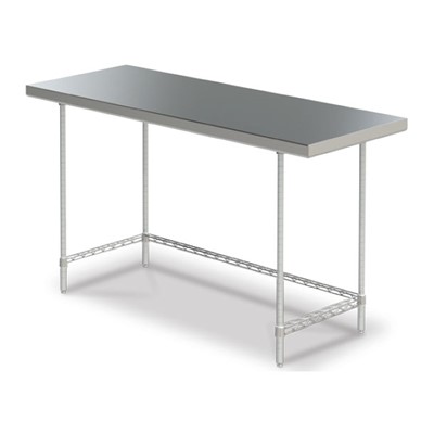 InterMetro Industries (Metro) WTS2460US - Stationary Space Saver Worktable - 3-Sided Frame Bottom - 24" x 60"