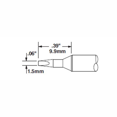 Metcal STTC-038 - STTC 600 Series Chisel Soldering Tip Cartridge - 1.35 mm (0.053") - 30°