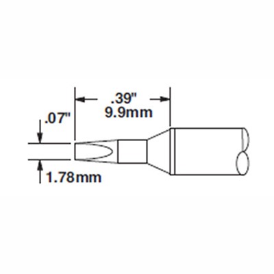Metcal STTC-137-PK - STTC 700 Series Chisel Soldering Tip Cartridge - 1.78 mm (0.07") - 30°