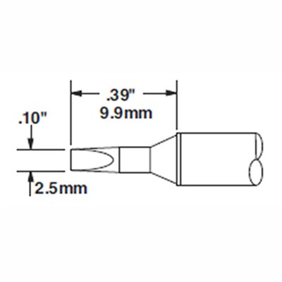 Metcal STTC-536 - STTC 500 Series Bevel Soldering Tip Cartridge - 2.5 mm (0.1") - 30°