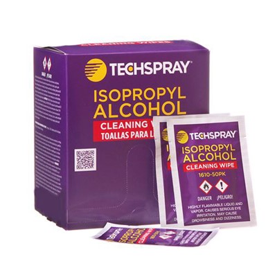 Techspray 1610-50PK - Isopropyl Alcohol Wipes - 50 Individually Wrapped Wipes/Package