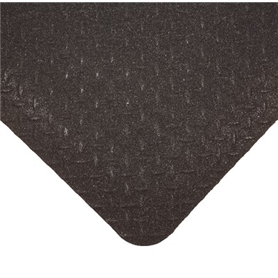 Wearwell 416.1516x3x5BK - Diamond-Plate SpongeCote® w/GritWorks!® Anti-Fatigue Mat - 0.9375" Thick x 3' x 5' - Black