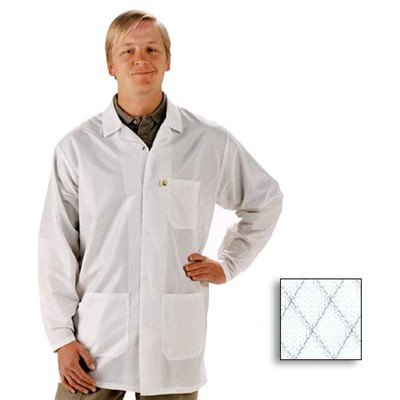 Tech Wear LEQ-13-L - EconoShield™ Lab Coat - Lapel Collar - ECX-500 - 0.75 Length - Large - White
