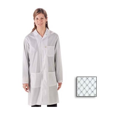 Tech Wear ESD-Safe Lab Jacket - Lapel Collar - OFX-100 - Hip Length - White