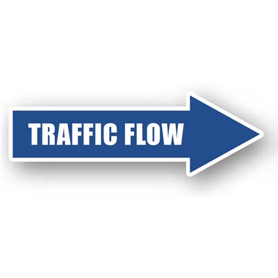 Ergomat - DuraStripe Directional Peel & Stick Floor Safety Sign - "Right Arrow (Traffic Flow)" - 12" x 4"