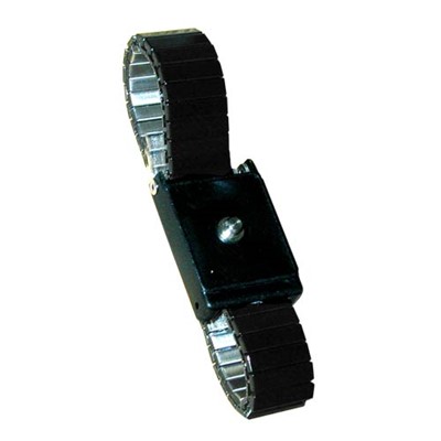 Transforming Technologies WB6014 - Metal ESD Wrist Strap - Adjustable - 4 mm Machined Snap - Black
