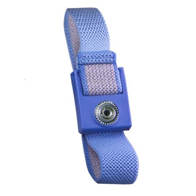 Transforming Technologies WB0018 - Fabric ESD Wrist Strap - 10 mm Snap - Blue