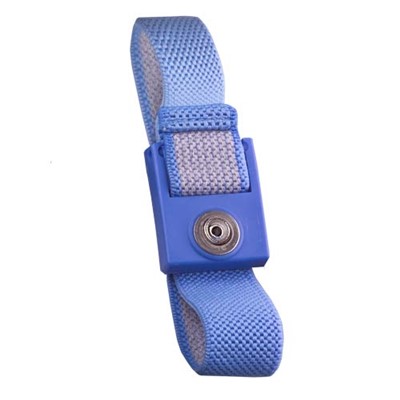 Transforming Technologies WB0017 - Fabric ESD Wrist Strap - 7 mm Snap - Blue