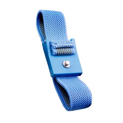 Transforming Technologies WB4016 - Fabric ESD Wrist Band - 4 mm Machined Snap - Flat - Blue