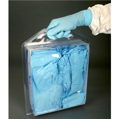 TechNiGlove TNT1200PFB Series Class 100 TechNiTote Portable Dispenser w/Gloves For Controlled Environments - 12" - Blue - 4 Totes/Case