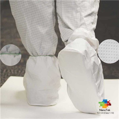 Valutek VTSHCVPPLWNE - NanoTek PE-Coated Polypropylene Non-Skid Shoe Cover - White - 4 Bags/Case