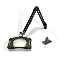 O.C. White 81300-4-RG Green-Lite - ESD-Safe - Rectangle LED Magnifier - 2x (4-Diopter) - 30" -Screw Down Base - Racing Green