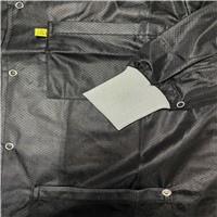 Transforming Technologies JKC 9023BK - 9010 Series ESD Lab Jacket - Collared - Knit Cuff - Black - Medium