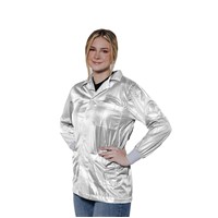 Transforming Technologies JKC 9022WH - 9010 Series ESD Lab Jacket - Collared - Knit Cuff - White - Small