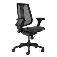 Bevco M6077V Modern Mesh Chair - Contoured Backrest With Lumbar Support - Seat Slider - Adjustable Arms - All-Purpose Casters - 18.75"-22.25" Seat Height Adj.- Black