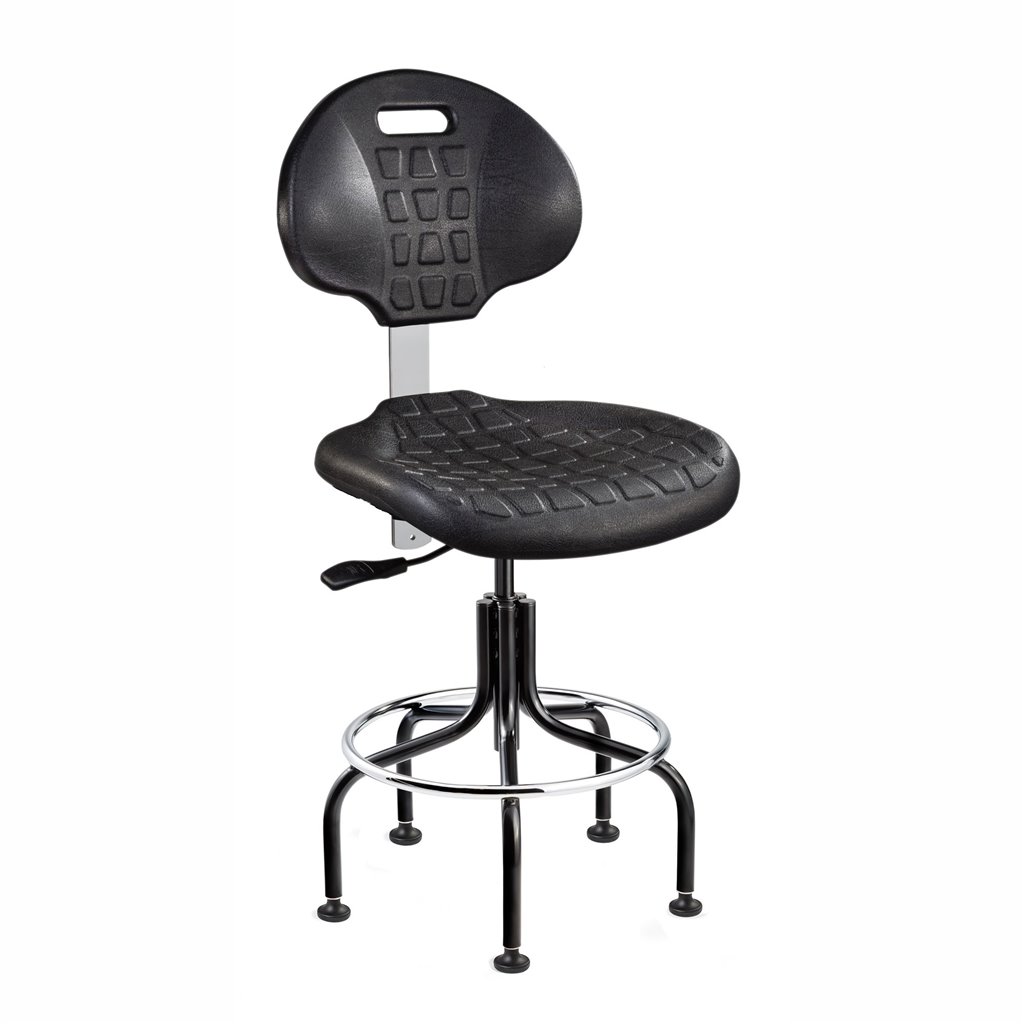 16-21" St Ht. Glides Non-tilt BEVCO V4007MG-BK Black Fabric Task Chair 