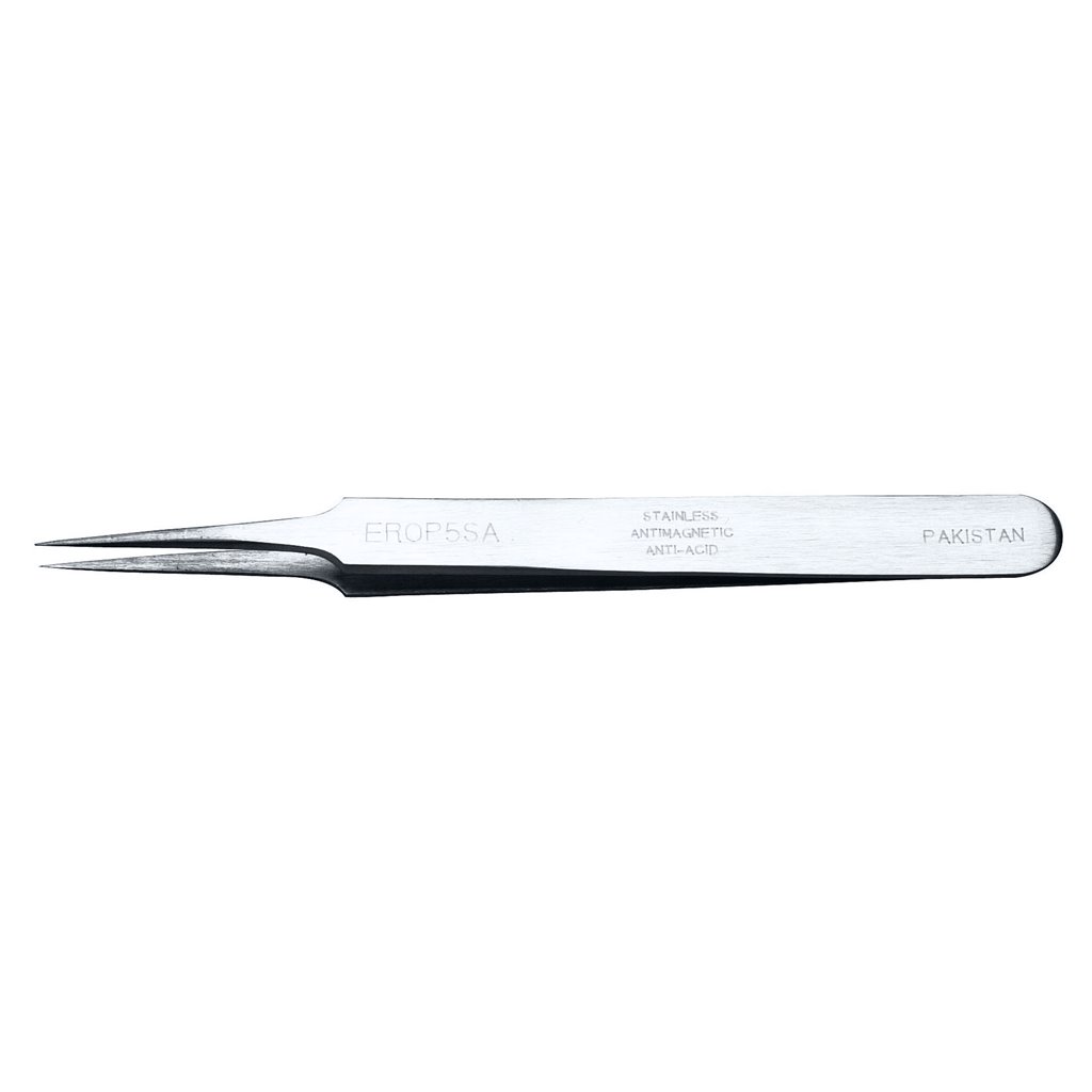 Erem EROP5SA Stainless Steel Straight Micro Fine Anti Magnetic Tweezer 4.5 Overall Length