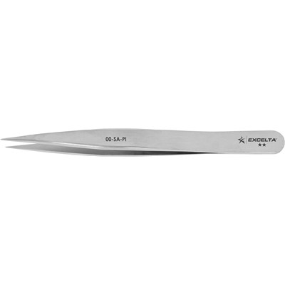 Excelta 00-SA-PI - 2-Star Straight Strong Point Tweezers - NEVERUST® - 4.5"