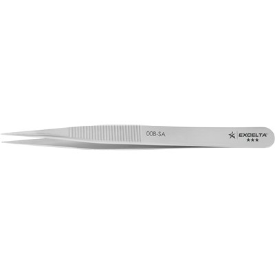 Excelta 00B-SA - 3-Star Stainless Antimagnetic Straight Strong Point Tweezers - 4.75"