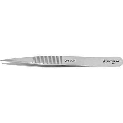Excelta 00B-SA-PI - 2-Star Straight Strong Point Tweezers - NEVERUST® - 4.75"