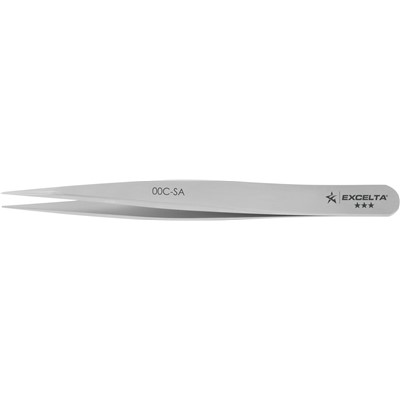 Excelta 00C-SA - 3-Star Stainless General Assembly Tweezers - NEVERUST® - 4.25"