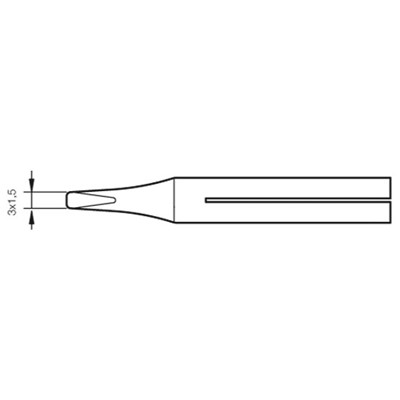 JBC Tools 0300509 - T-20D Long Life Soldering Tip for 30ST/40ST/SL2020 & IN2100 Irons - 3 mm x 1.5 mm