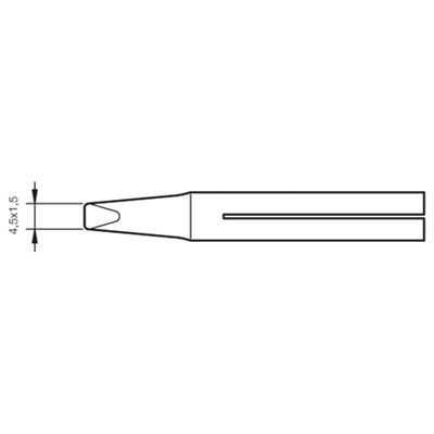 JBC Tools 0300608 - T-40D Long Life Soldering Tip for 30ST/40ST/SL2020 & IN2100 Irons - 4.5 mm x 1.5 mm