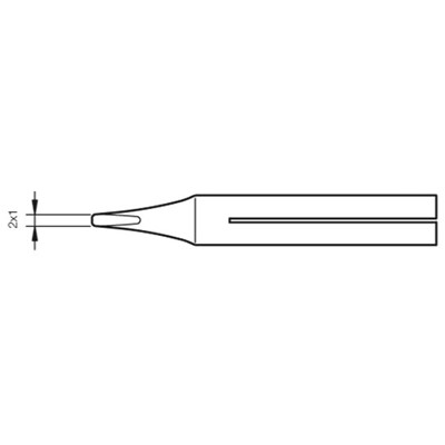JBC Tools 0400705 - T-10D Long Life Soldering Tip for 30ST/40ST/SL2020 & IN2100 Irons - 2 mm x 1 mm