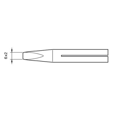 JBC Tools 0650408 - T-65D Long Life Soldering Tip for 65ST Soldering Iron - 6 mm x 2 mm