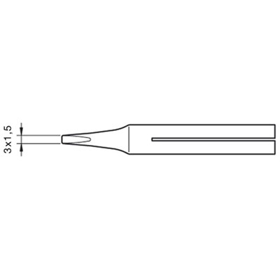 JBC Tools 0650606 - T-25D Long Life Soldering Tip for 65ST Soldering Iron - 3 mm x 1.5 mm