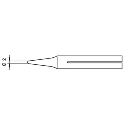 JBC Tools 0650903 - R-20D Long Life Soldering Tip for 65ST Soldering Iron - 2 mm